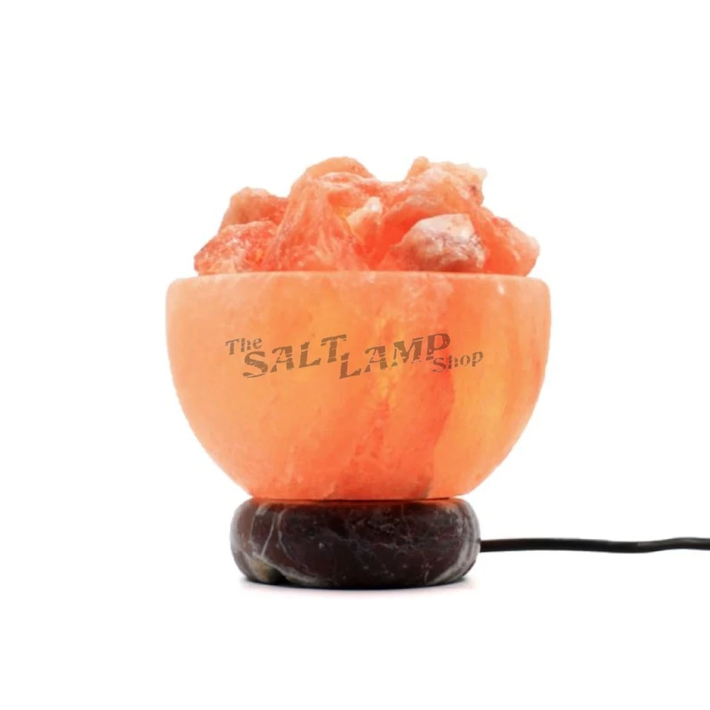 Himalayan Salt Fire Bowl (Red Zebra Marble Base)